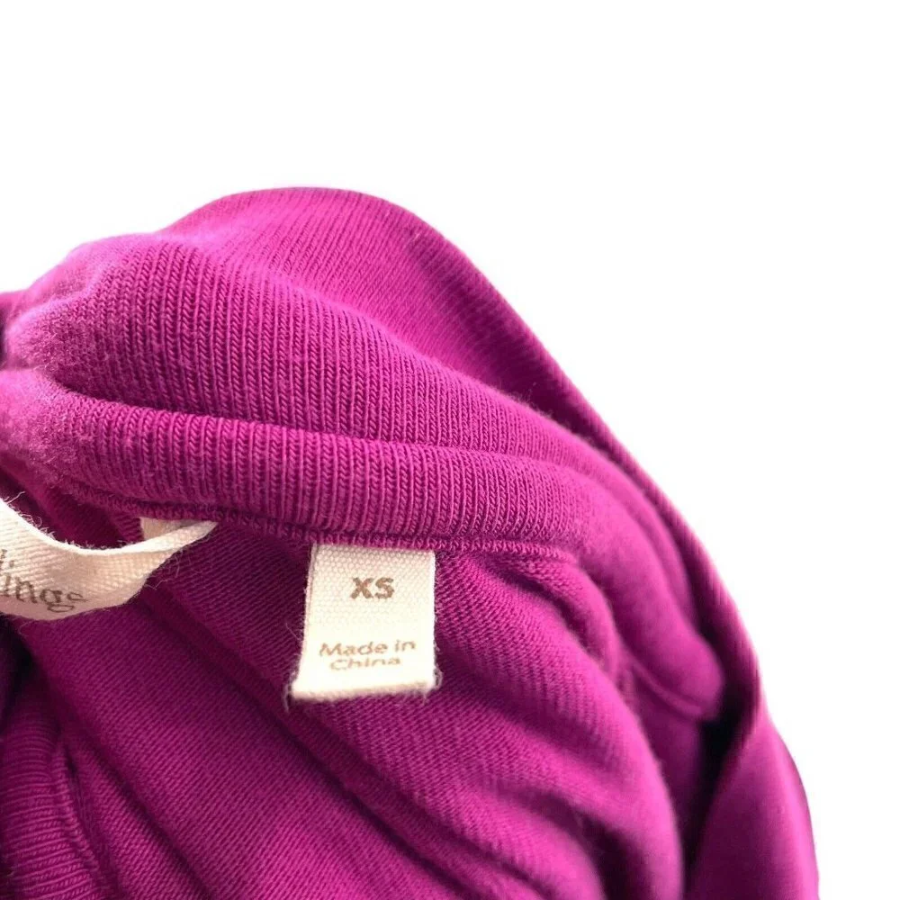 Soft Surroundings Cape-Overlay Soft V-Neck Long Sleeve Tunic Top Purple size XS